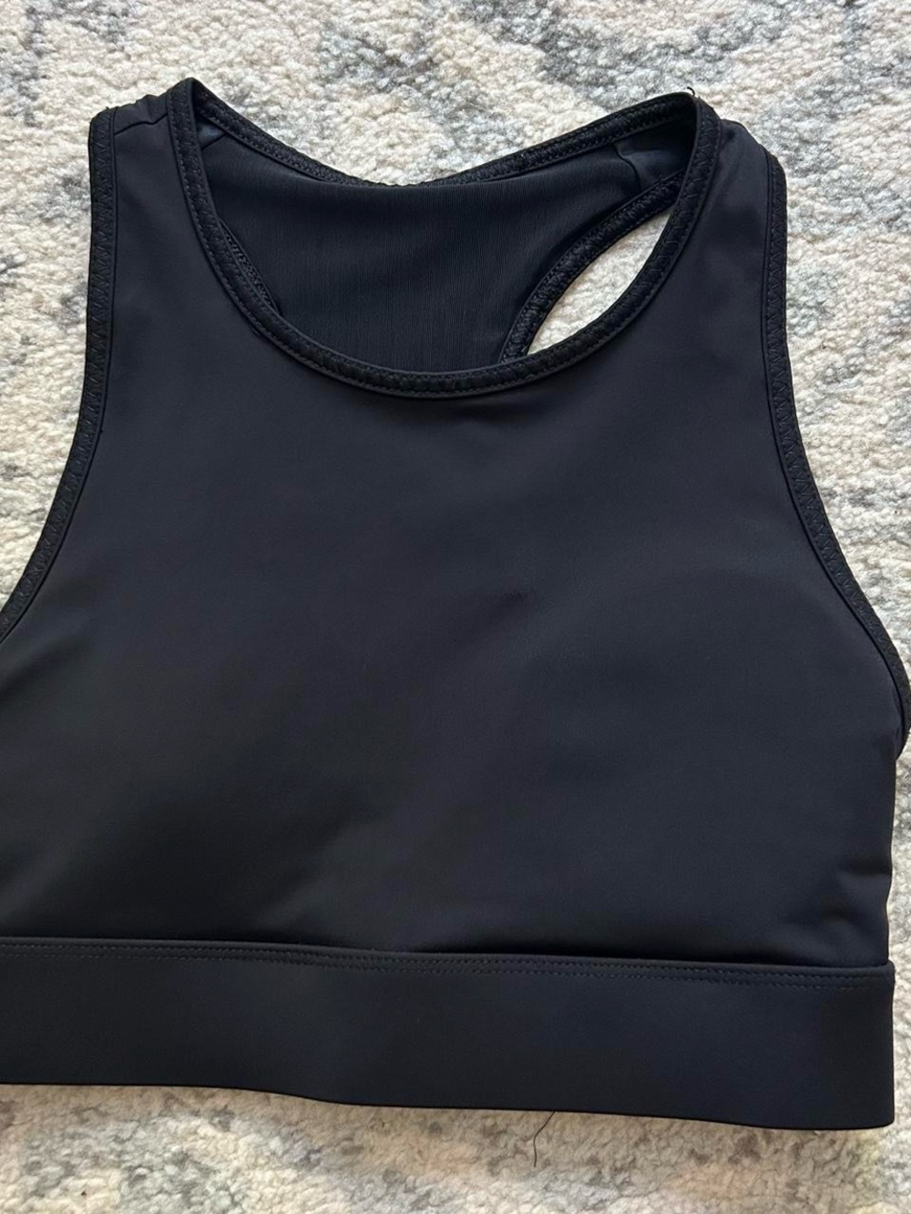 High-Neck Black Sports Bralette with Supportive Band